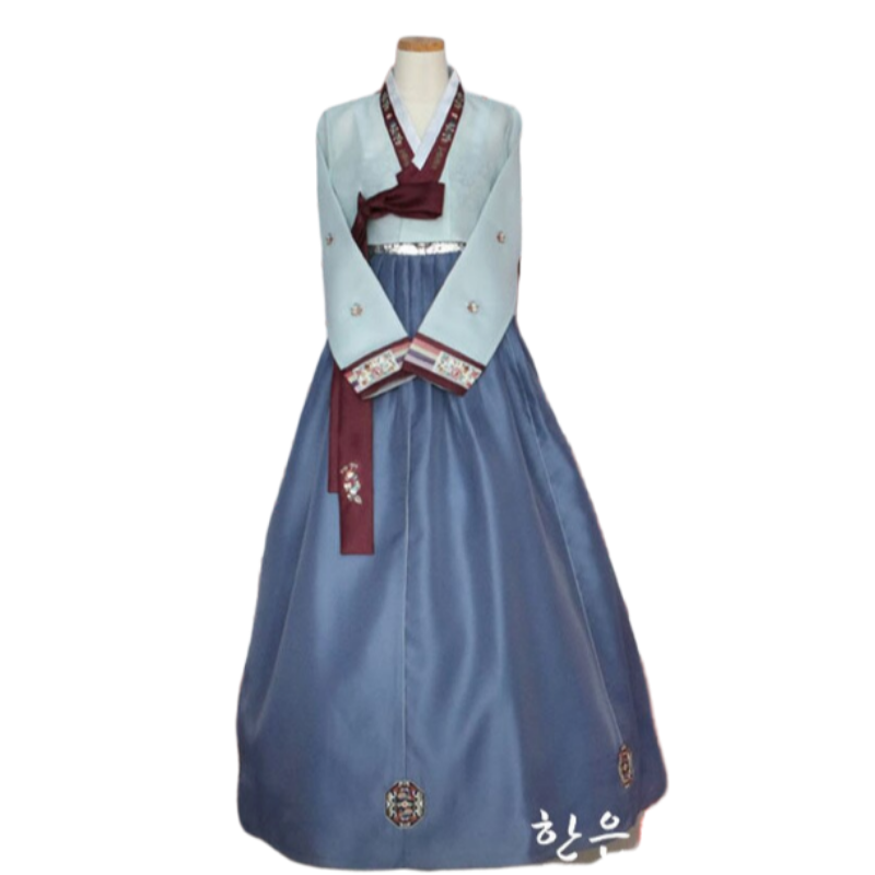 Hanbok Femme Bleu Gris | MJ FRANKO